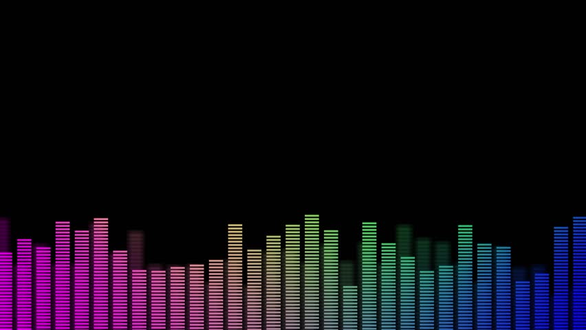 Animated Lines Audio Spectrum Music Visualizer, waveform equalizer spectrum, Music Equalizer, wave Visualization. Sound audio spectrum animation equalizer playback of sound, voice. 3D Illustration