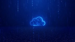 Cloud computing tata technology on blue dark background. Low poly big data online concepts. Cyber security modern business technology. Innovative technology and Artificial intelligence concept. - Powered by Shutterstock - Get 15% off with code: PIKWIZARD15