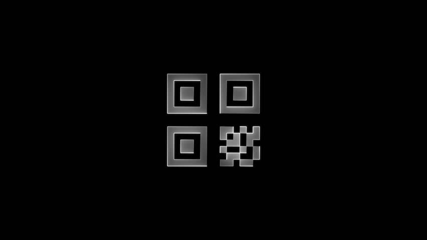 Neon qr code icon brown glowing black background - Powered by Shutterstock - Get 15% off with code: PIKWIZARD15