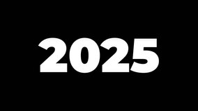 Scrolling Timeline 2025 Text Animation on Black Background. Festive design for New Years Eve celebration. Perfect for holiday graphics. - Powered by Shutterstock - Get 15% off with code: PIKWIZARD15