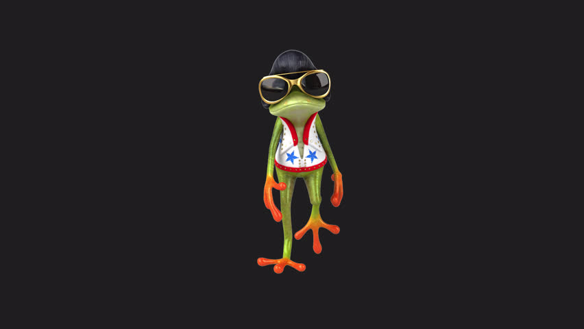Fun 3D cartoon rocking frog (with alpha channel included)