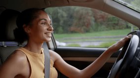 African American woman driving inside car automobile transportation vehicle auto ride city female steering girl ethnic smiling rental service travelling businesswoman lady town wheel driver business - Powered by Shutterstock - Get 15% off with code: PIKWIZARD15