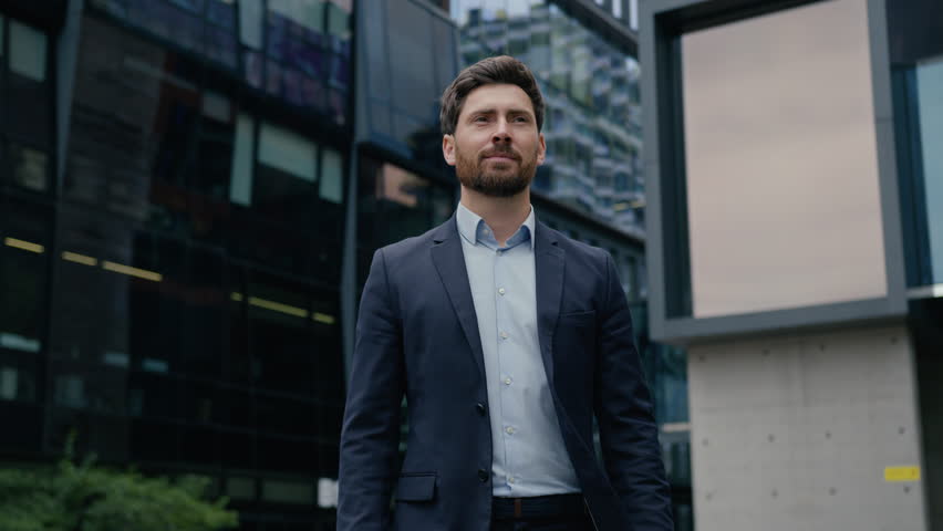 Excited businessman rich guy winner male entrepreneur happy business man investor celebrate success invest real estate triumph win amazing good news job offer hire celebration happiness city outdoors