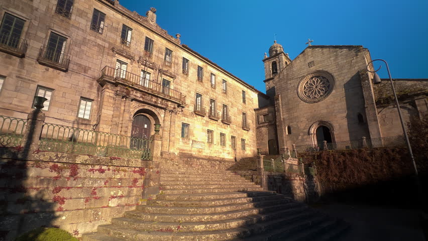 Convent of San Francisco, Pontevedra, Galicia, Spain. High quality 4k footage