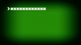 Retro-style computer prompt animation decoding ENTER PASSWORD text on green CRT display. Features scan lines, digital noise, glowing monochrome characters. - Powered by Shutterstock - Get 15% off with code: PIKWIZARD15