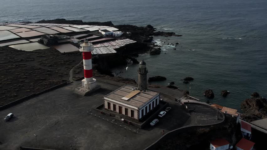 Aerial drone view of the landscape of La Palma, Canary Islands, Spain