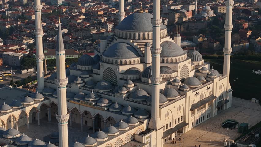 Aerial view of Blue Mosque in Istanbul stunning design Turkey iconic religious landmark rich cultural heritage architectural excellence of Ottoman era. Turkey Istanbul stunning Blue Mosque