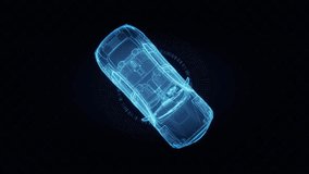 Concept with blue car interface hologram top view. Transport, engineering, future and technology concept. Double exposure 3d rendering. - Powered by Shutterstock - Get 15% off with code: PIKWIZARD15