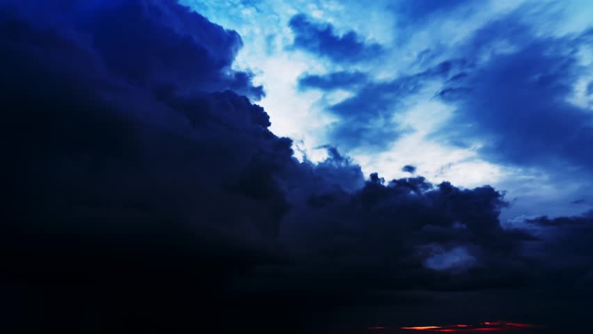 Dark Clouds flowing fast in sky Timelapse background