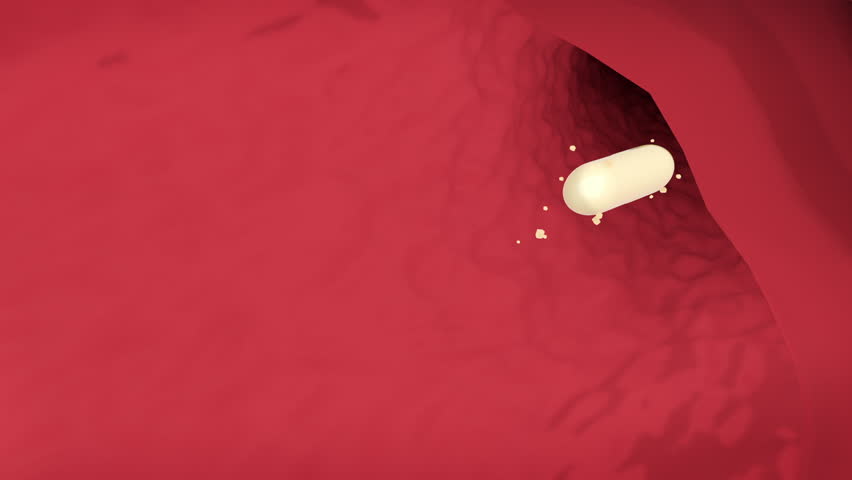 Capsule drugs release drug molecules in blood vessels,The blood clot is removed and the blood vessels are restored to health,3d animation