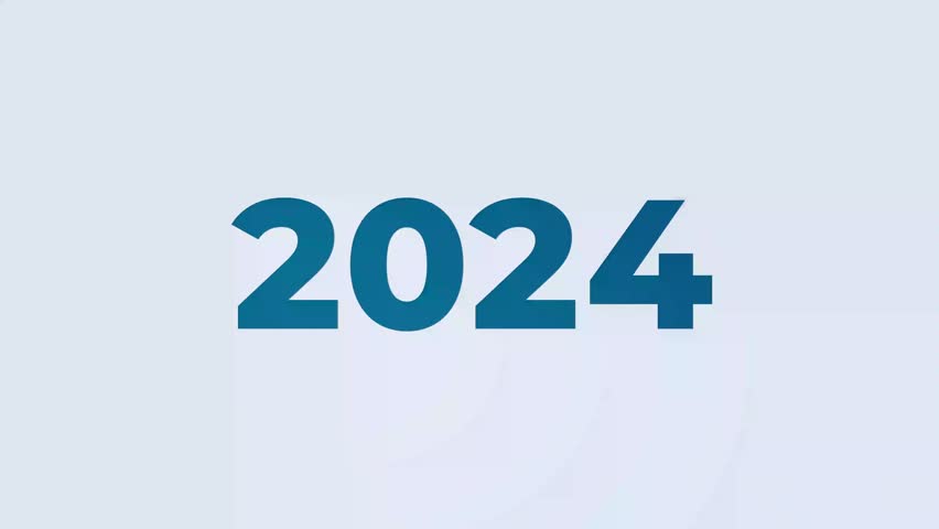 Happy New Year 2025, transition animation from 2024 to 2025, paper peel effect