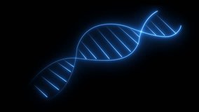 : Loop animation of DNA with neon light effect. Glowing multicolor neon DNA or double helix icon, is isolated on a black background. - Powered by Shutterstock - Get 15% off with code: PIKWIZARD15