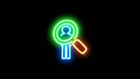 Footage of a blinking neon light icon representing business concepts against a black background. - Powered by Shutterstock - Get 15% off with code: PIKWIZARD15