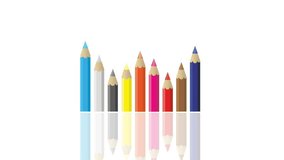 Loopable colorful, colored pencil eq animation. Concept of back to school, education, childhood, and teacher. - Powered by Shutterstock - Get 15% off with code: PIKWIZARD15