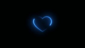 Neon lights heart love. Neon looped animation for music videos.Heart in neon style. Valentine's Day - Powered by Shutterstock - Get 15% off with code: PIKWIZARD15