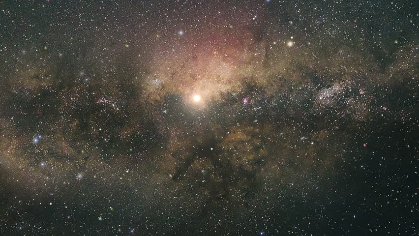Deep Space Exploration 
Inside galaxy scene. Large groups of stars held together by self-gravitation.