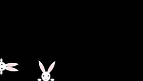 Animation of Easter bunnies looking out chaotically. Video animation isolated on a transparent background with a alpha channel.	 - Powered by Shutterstock - Get 15% off with code: PIKWIZARD15