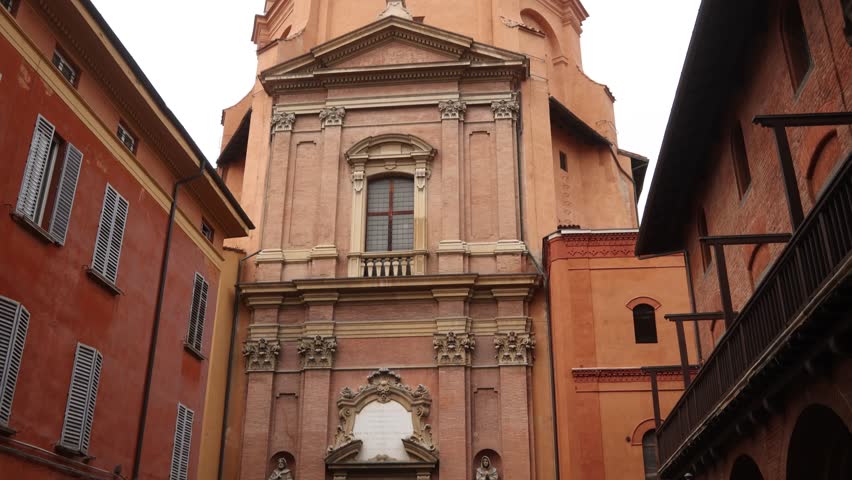 Facade and dome of Santuario di Santa Maria della Vita, Bologna, Italy.