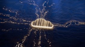 Cloud computing technology 3D background. Cloud storage icon on circuit board. Sync media with digital service concept. Cloud mining or GPU render network. Backup and privacy data management - Powered by Shutterstock - Get 15% off with code: PIKWIZARD15