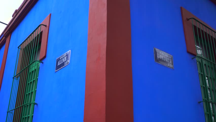  Frida Kahlo Museum, also known as the Blue House at the morning in Coyoacan, Mexico City