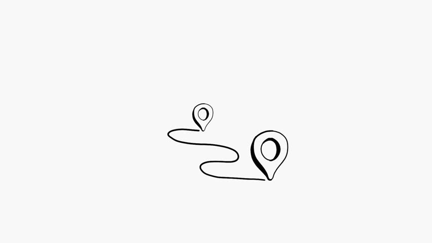 maps pin hand drawn animation