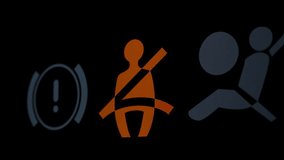 Flashing Orange Seatbelt Icon Warns the Driver or Passenger to Fasten Their Seatbelt for Safety. - Powered by Shutterstock - Get 15% off with code: PIKWIZARD15