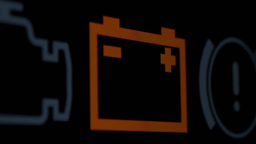 Flashing Orange Battery Icon Indicates a Fault in the Charging System, Warning of Possible Electrical or Battery Failure. Slider