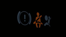 Flashing Orange Seatbelt Icon Alerts the Driver or Passenger to Fasten Their Seatbelt for Safety. - Powered by Shutterstock - Get 15% off with code: PIKWIZARD15