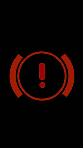 Vertical video. Flashing Red Exclamation Mark Inside a Circle Indicates a Critical Brake System Warning, Requiring Immediate Action.