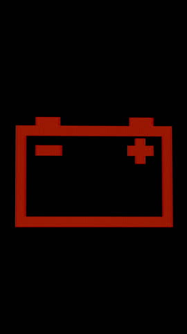 Vertical video. Flashing Orange Battery Icon Signals a Fault in the Charging System, Warning of Possible Electrical or Battery Problems.