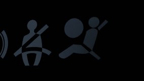 Flashing Orange Seatbelt Icon Reminds Occupants to Fasten Their Seatbelts, Ensuring Safety While Driving. - Powered by Shutterstock - Get 15% off with code: PIKWIZARD15