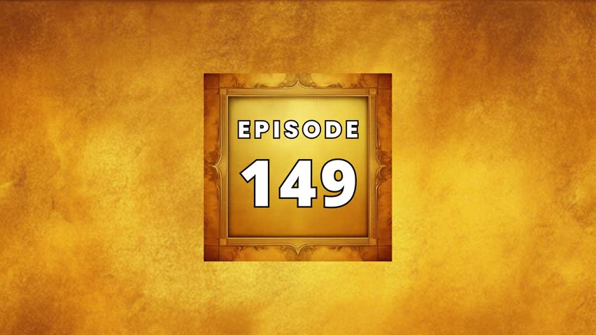 Episode 149 Clear Bold Text Reveal On Ancient Cinematic Golden Background