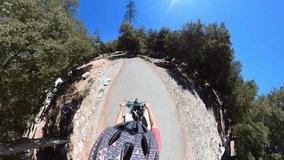Mountain Forest Road Cycling Helmet Camera POV 02 California USA - Powered by Shutterstock - Get 15% off with code: PIKWIZARD15