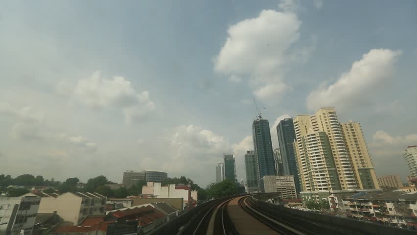 KUALA LUMPUR, MALAYSIA - APR 4: View of the city from Kelana Jaya Line on April