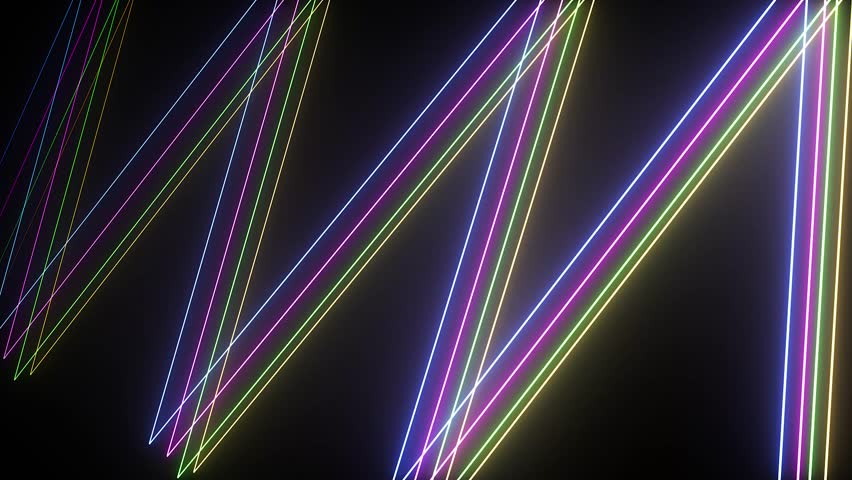Abstract neon stripes background in rainbow colour. Seamless looped animation video footage 
