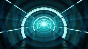 Abstract Lights neon 
tunnel circle. 3D Loop animation. 4k 30fps. - Powered by Shutterstock - Get 15% off with code: PIKWIZARD15