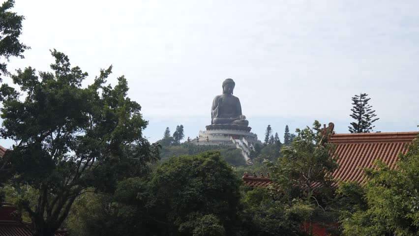 Big Buddha Temple on Lantau Island, Hong Kong - 4K Scenic Video