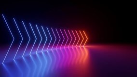 cycled cycled 3d animation. Abstract neon background with flashing arrows, showing right or forward direction, glowing pink red blue gradient - Powered by Shutterstock - Get 15% off with code: PIKWIZARD15