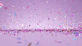 3d animation. Burst of colorful confetti on a light violet background. Celebratory wallpaper - Powered by Shutterstock - Get 15% off with code: PIKWIZARD15