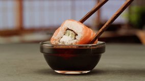 Sushi Sashimi Nigiri Platter, japanese gunkan maki sushi restaurant, Fresh Tuna and Salmon Slices in modern cafe, traditional food, raw red fish dish, omega 3. - Powered by Shutterstock - Get 15% off with code: PIKWIZARD15