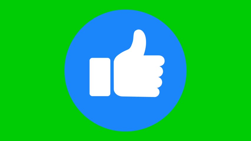Social medial like button green screen or chroma key video clip