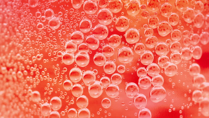 Red Soda Bubbles In Glass