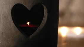 Heart shape romantic candle holder close up zoom shot selective focus - Powered by Shutterstock - Get 15% off with code: PIKWIZARD15
