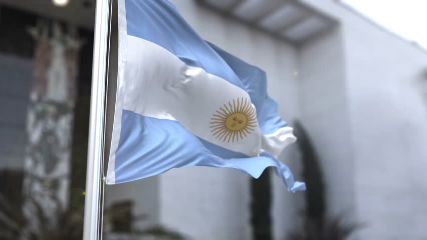 Argentina Flag in the Wind Waving Official Flag 4K