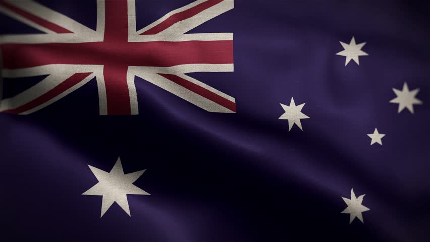 Australia Wavy Flag in the Wind