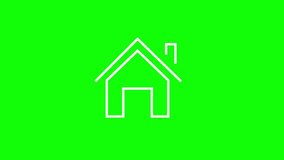 Real estate home line icon animation. Green screen background (Chroma key). - Powered by Shutterstock - Get 15% off with code: PIKWIZARD15