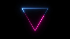 Blue and pink colorful triangle frame neon animation. triangle neon lite frame. - Powered by Shutterstock - Get 15% off with code: PIKWIZARD15