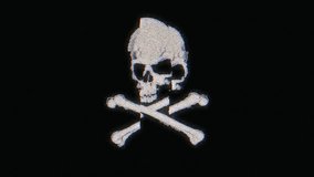 Skull and bones with glitch motion effect. 4K quality footage - Powered by Shutterstock - Get 15% off with code: PIKWIZARD15
