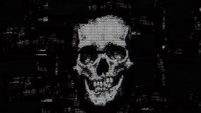 Skull animation with black and white abstract glitch effect. 4K quality footage - Powered by Shutterstock - Get 15% off with code: PIKWIZARD15
