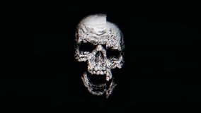 Skull animation with black and white abstract transition effect. 4K quality footage - Powered by Shutterstock - Get 15% off with code: PIKWIZARD15